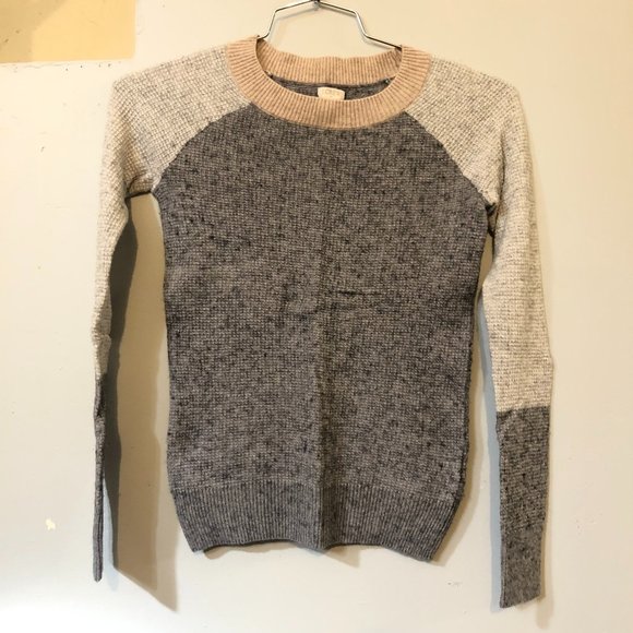 J Crew neutral color block sweater, womens XSmall - Picture 1 of 6